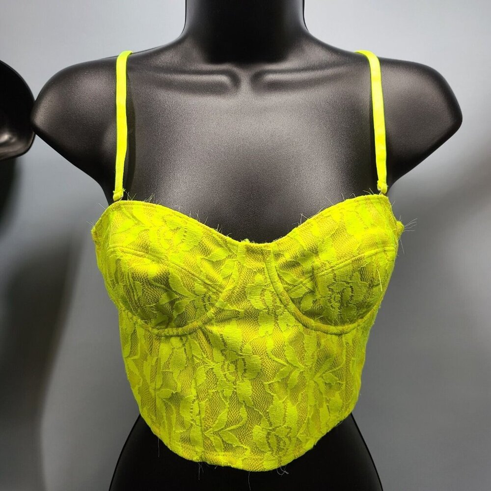 Adika Chartreuse Corset Bra Tank Size Small